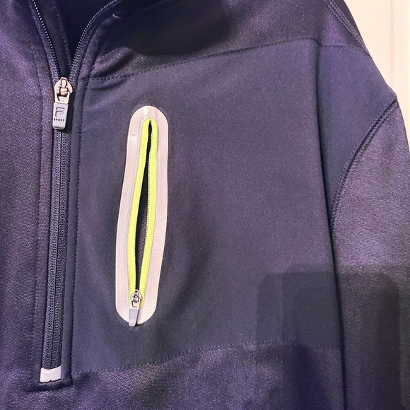 FILA Sport Black V-Neck Zipper-Front Lined Longsleeve Jacket w/ Zipper Pocket - Picture 7 of 7